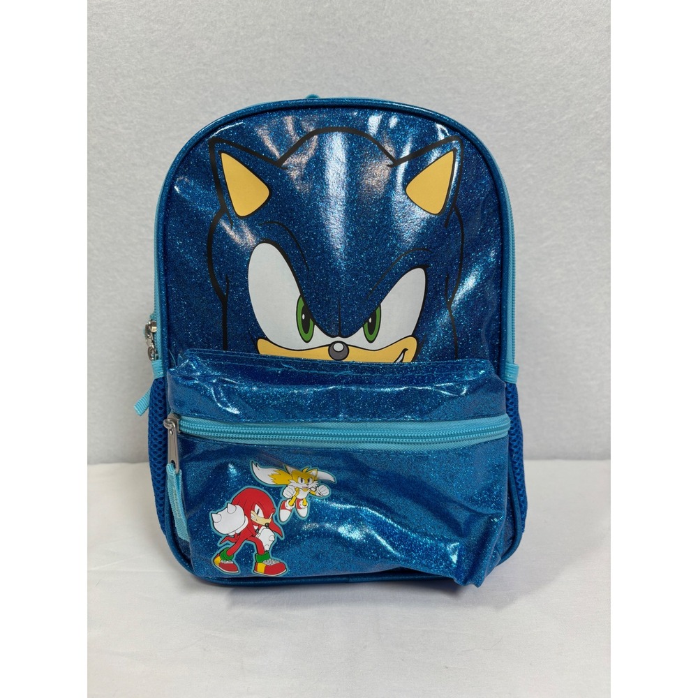 Sonic the Hedgehog Blue Glitter Mini Backpack Knuckles Tails SEGA Accessory